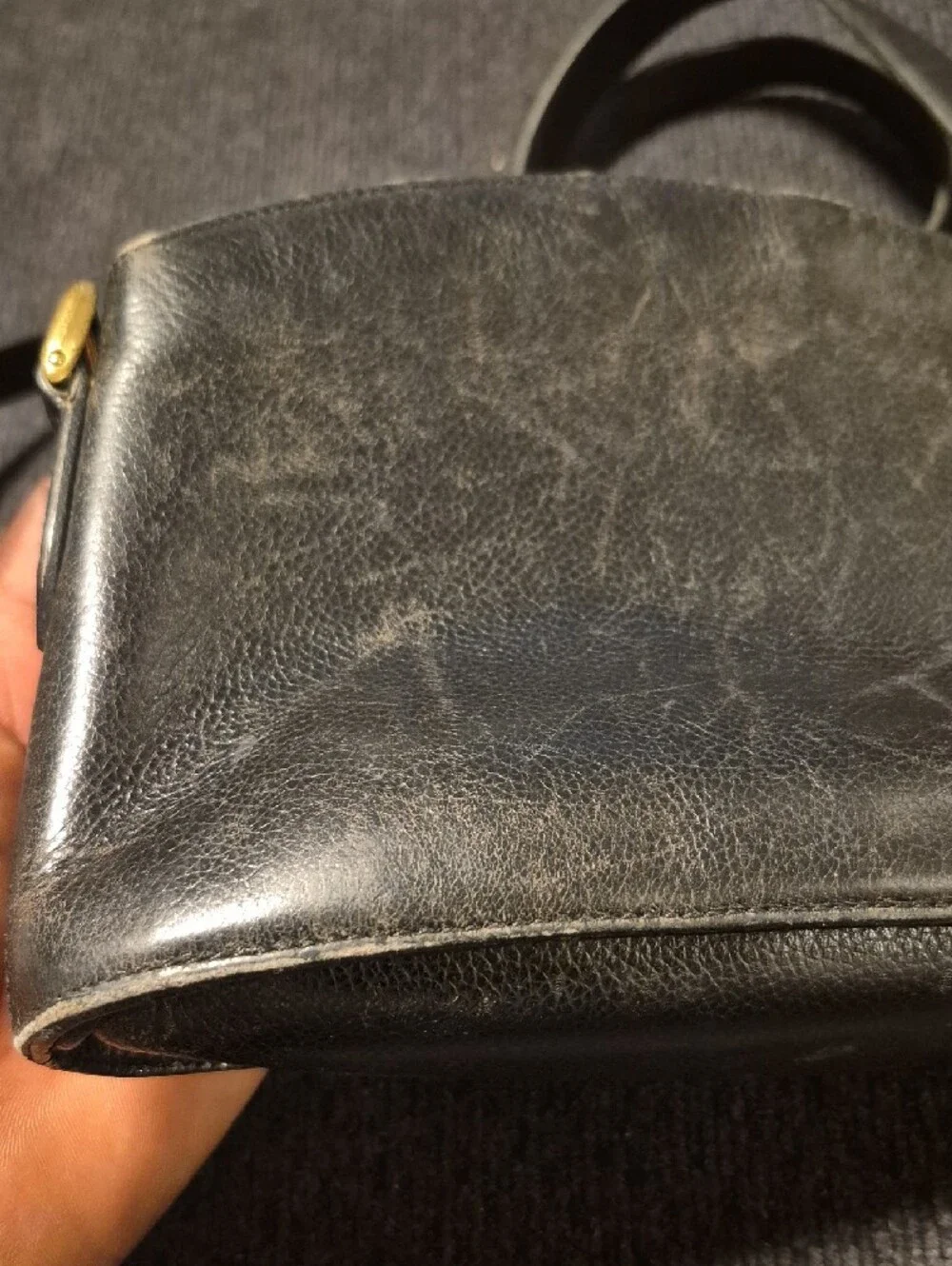 Coach Black Leather Mini Crossbody with Gold Hardware
